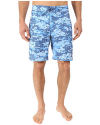 Light Blue Camouflage Swim Shorts
