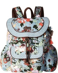 Light Blue Canvas Backpack