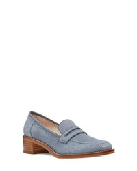 Light Blue Canvas Loafers
