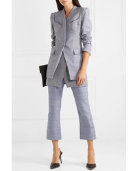 Dion Lee Cropped Checked Wool Flared Pants