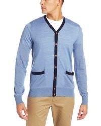 Façonnable Faconnable Tailored Denim Merino Wool Button Down Cardigan