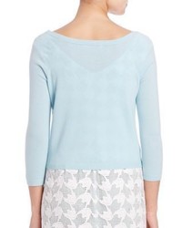 Tory Burch Rosemary Solid Cropped Cashmere Cardigan