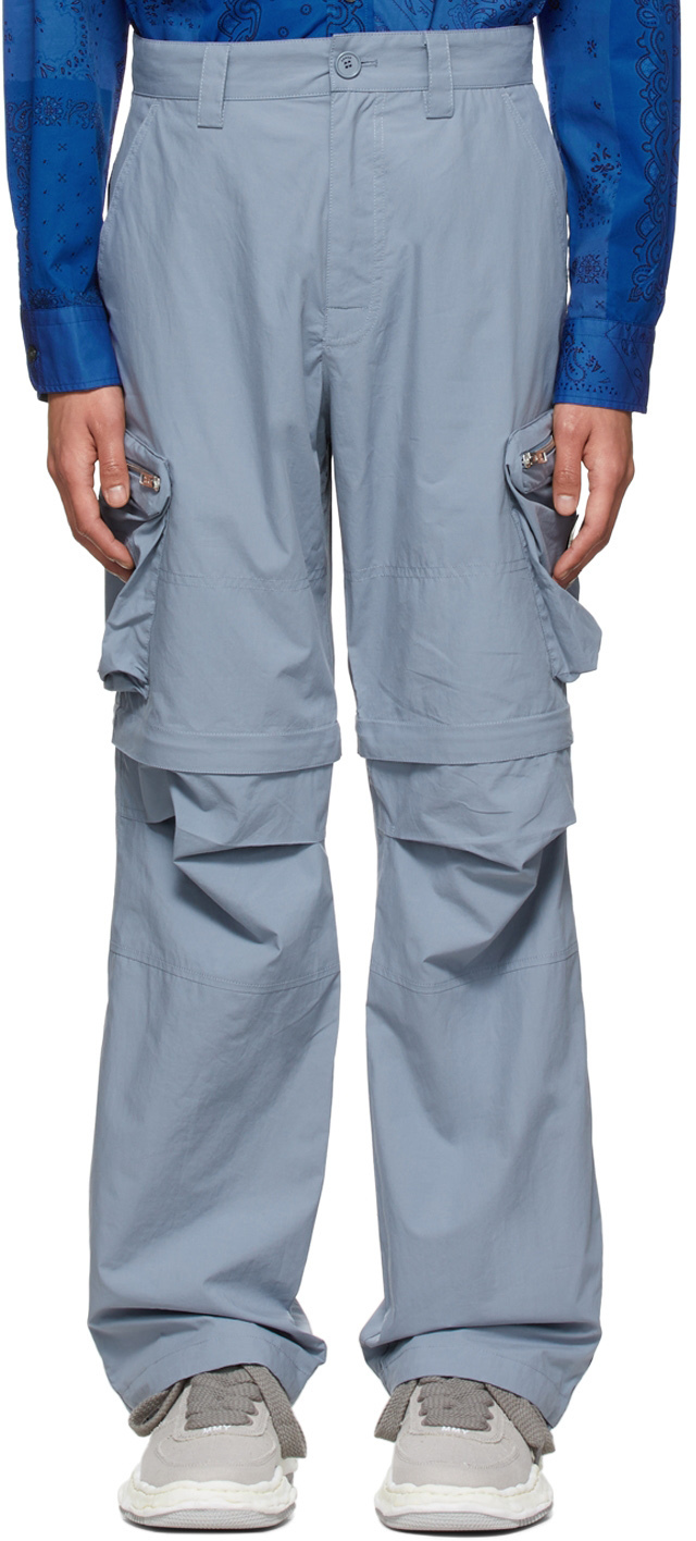 Kenzo Blue Cotton Cargo Pants, $565 | SSENSE | Lookastic