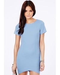 Missguided Kanona Asymmetric Shift Dress In Pastel Blue