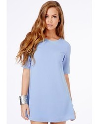Missguided Ponika Swing Shift Dress In Baby Blue