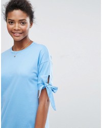 Asos T Shirt Dress With Bow Sleeve