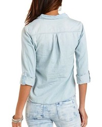 Charlotte Russe Button Up Chambray Top