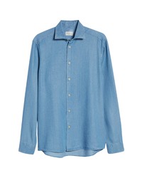 Jack Victor Chambray Button Up Shirt In Soft Chambray At Nordstrom