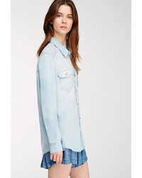 Forever 21 Contemporary Chambray Button Down Shirt