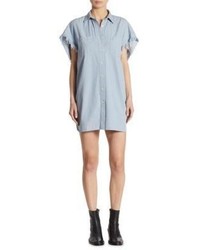 R 13 R13 Oversized Chambray Cotton Dress