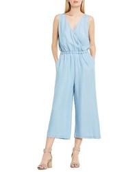 Two By Vince Camuto Surplice Chambray Culotte Jumpsuit