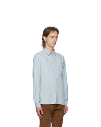 Ps By Paul Smith Blue Cotton And Linen Chambray Tailored Shirt