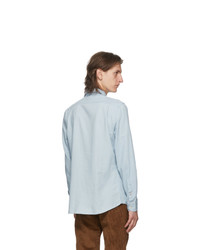 Ps By Paul Smith Blue Cotton And Linen Chambray Tailored Shirt