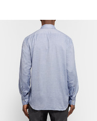 Canali Button Down Collar Cotton Chambray Shirt