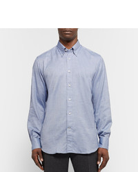 Canali Button Down Collar Cotton Chambray Shirt