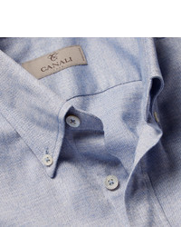 Canali Button Down Collar Cotton Chambray Shirt