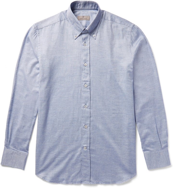 Blue chambray shirt - Button down collar