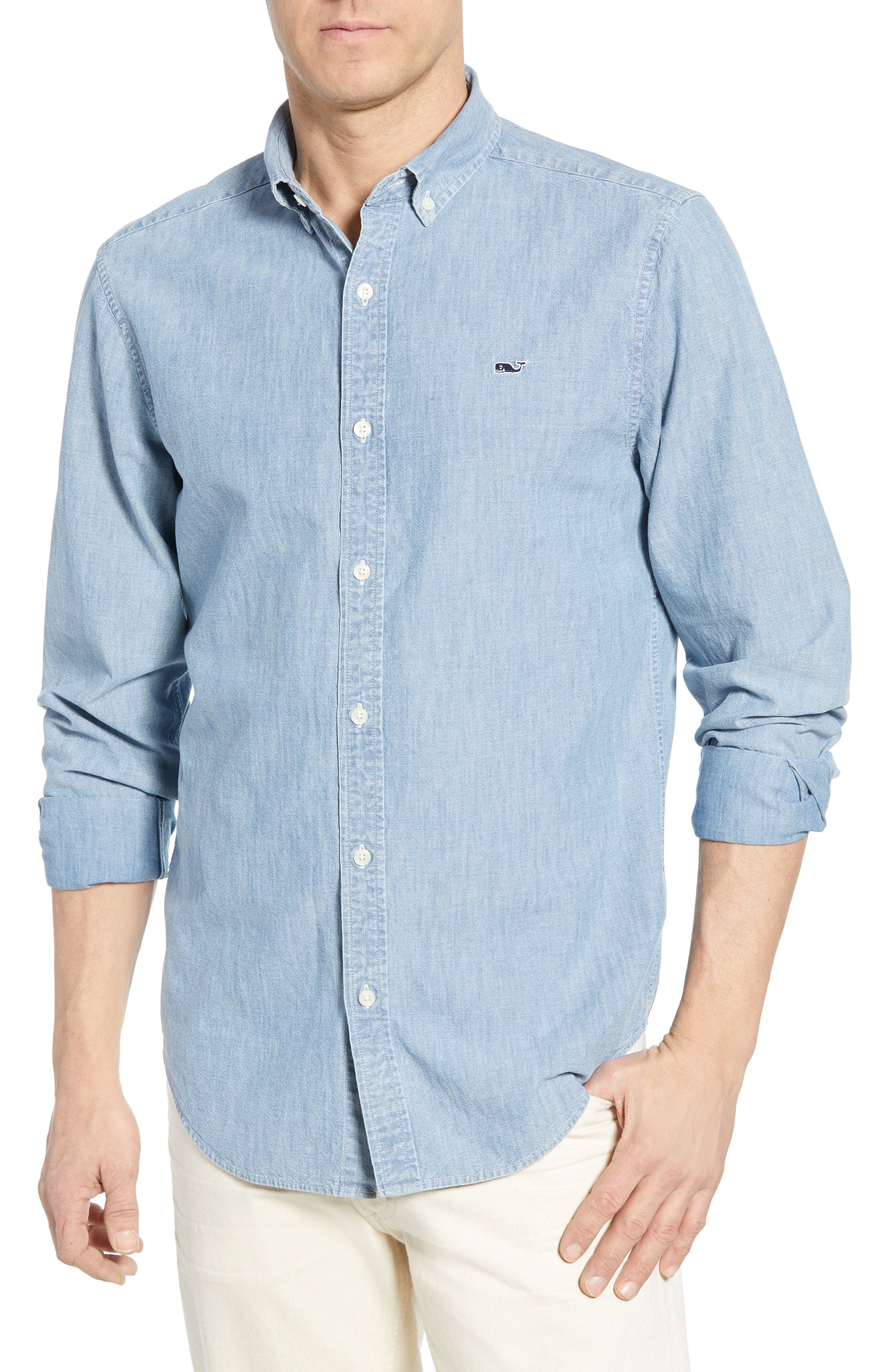 Vineyard Vines Classic Fit Chambray Sport Shirt, $73