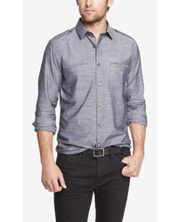 Express Fitted Chambray Going Out Shirt