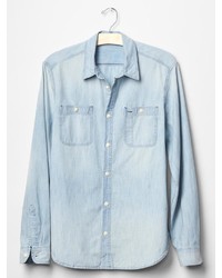 Gap 1969 Icon Worker Bleached Chambray Shirt