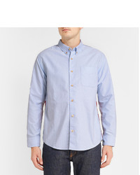 VISVIM Lungta Printed Panelled Cotton Chambray Shirt