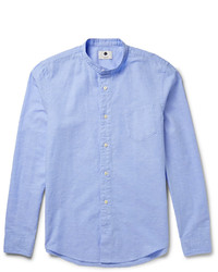 Nn07 Samuel Cotton And Linen Blend Chambray Oxford Shirt