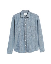 Billy Reid Tuscumbia Organic Cotton Chambray Button Up Shirt In Washed Blue At Nordstrom