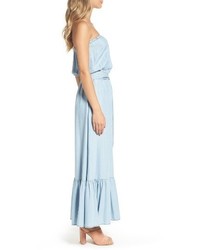 BB Dakota Kate Convertible Strapless Chambray Maxi Dress