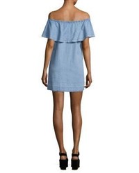 7 For All Mankind Off The Shoulder Chambray Dress