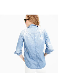 J.Crew Limited Edition Always Chambray Shirt In Paint Splatter