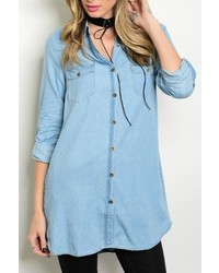 Lux Boutique Chambray Shirt Dress