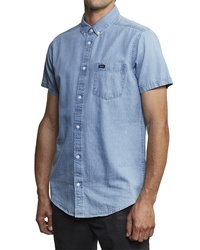 RVCA Dead Flag Slim Fit Washed Chambray Shirt