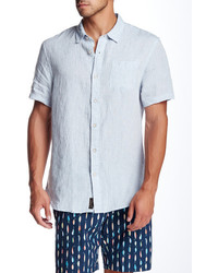 Jachs Linen Chambray Short Sleeve Classic Fit Shirt
