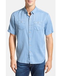 Tommy Bahama New Twilly Island Modern Fit Short Sleeve Twill Shirt