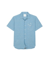 Billy Reid Scout Short Sleeve Chambray Button Up Camp Shirt