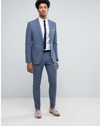 Farah Skinny Suit Jacket In Prince Of Wales Check