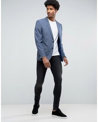 Farah Skinny Suit Jacket In Prince Of Wales Check