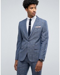 Farah Skinny Suit Jacket In Prince Of Wales Check