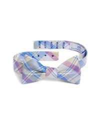Light Blue Check Bow-tie