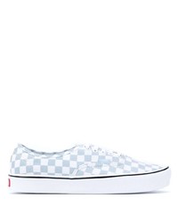 Light Blue Check Canvas Low Top Sneakers