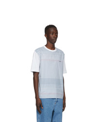 Lanvin White And Blue Checkered T Shirt