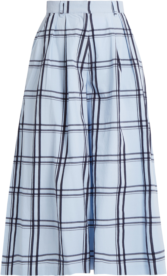 House of Holland Checked Cotton Wide Leg Culottes, $122 ...