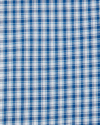 Kiton Box Check Woven Dress Shirt Blue