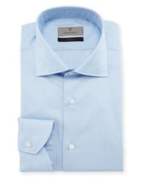 Canali Check Dress Shirt Light Blue