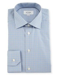 Eton Contemporary Fit Check Dress Shirt Bluegray