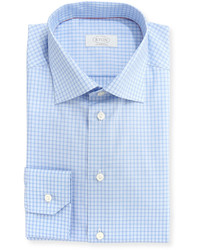 Eton Contemporary Fit Check Dress Shirt Light Bluewhite