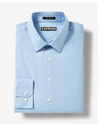 Express Modern Fit Checkered Cotton Dress Shirt