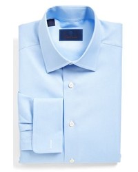 David Donahue Regular Fit Dobby Check French Cuff Dress Shirt