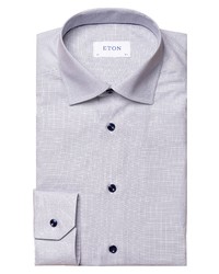 Eton Slim Fit Micro Check Crease Resistant Dress Shirt