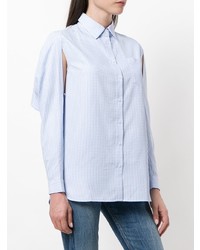 Jovonna Slit Sleeve Checked Barbell Shirt